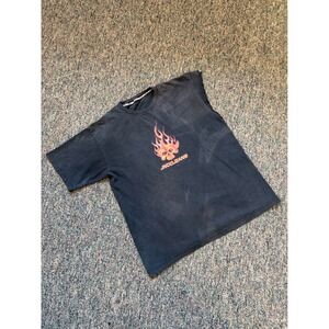 Vintage Y2K JNCO JEANS Skull Flames Graphic‎ T Shirt Black Mens Size Large